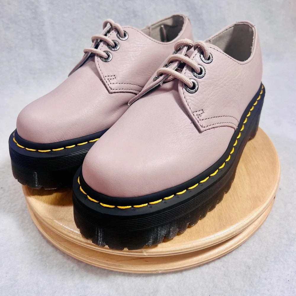 DR MARTENS 1461 QUAD II SHOE Womens Size 6 Gray 3 EYE PLATFORM 30612 ‎ NWT